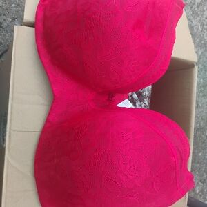 Cacique Vibrant Lace Bra - Red